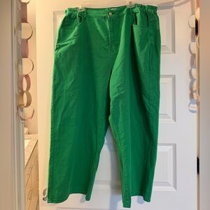 Shiny by Nature Green High-Waist Denim Pants - Plus Size - Women